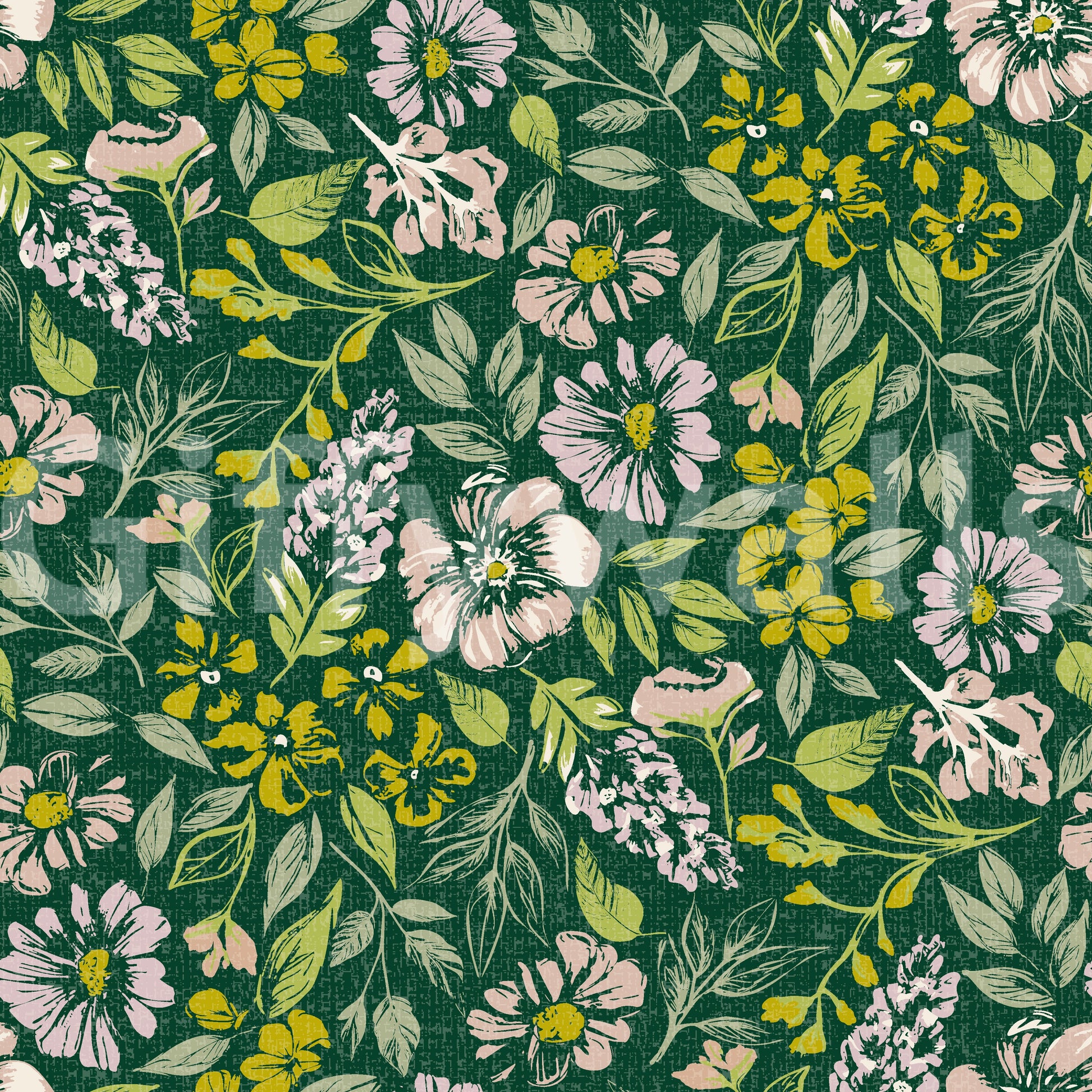 Rich botanical wallpaper mural
