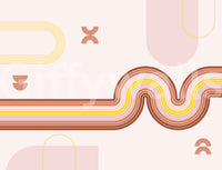 Artistic boho wallpaper with curvy lines

