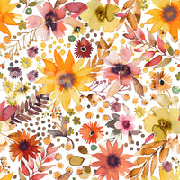 Warm floral wall wallpaper design

