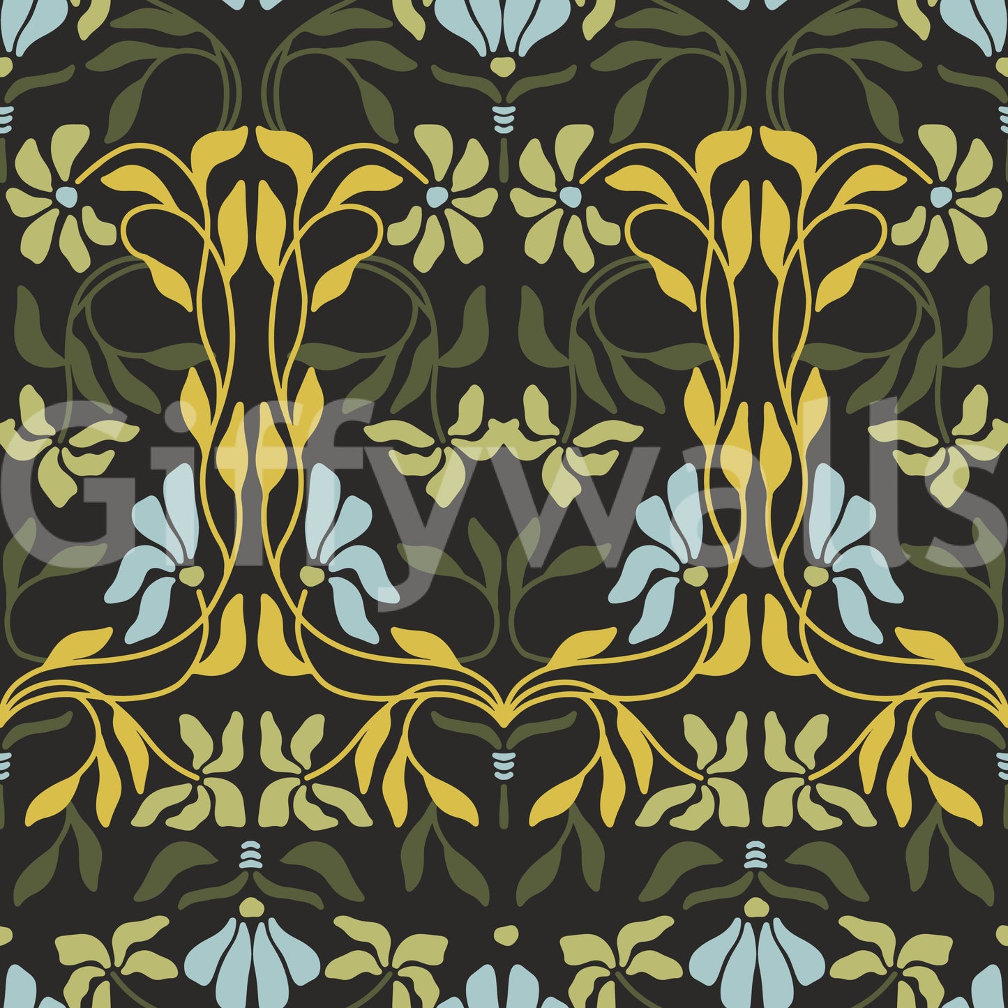 Art Nouveau Bloom Fusion Wallpaper⁠