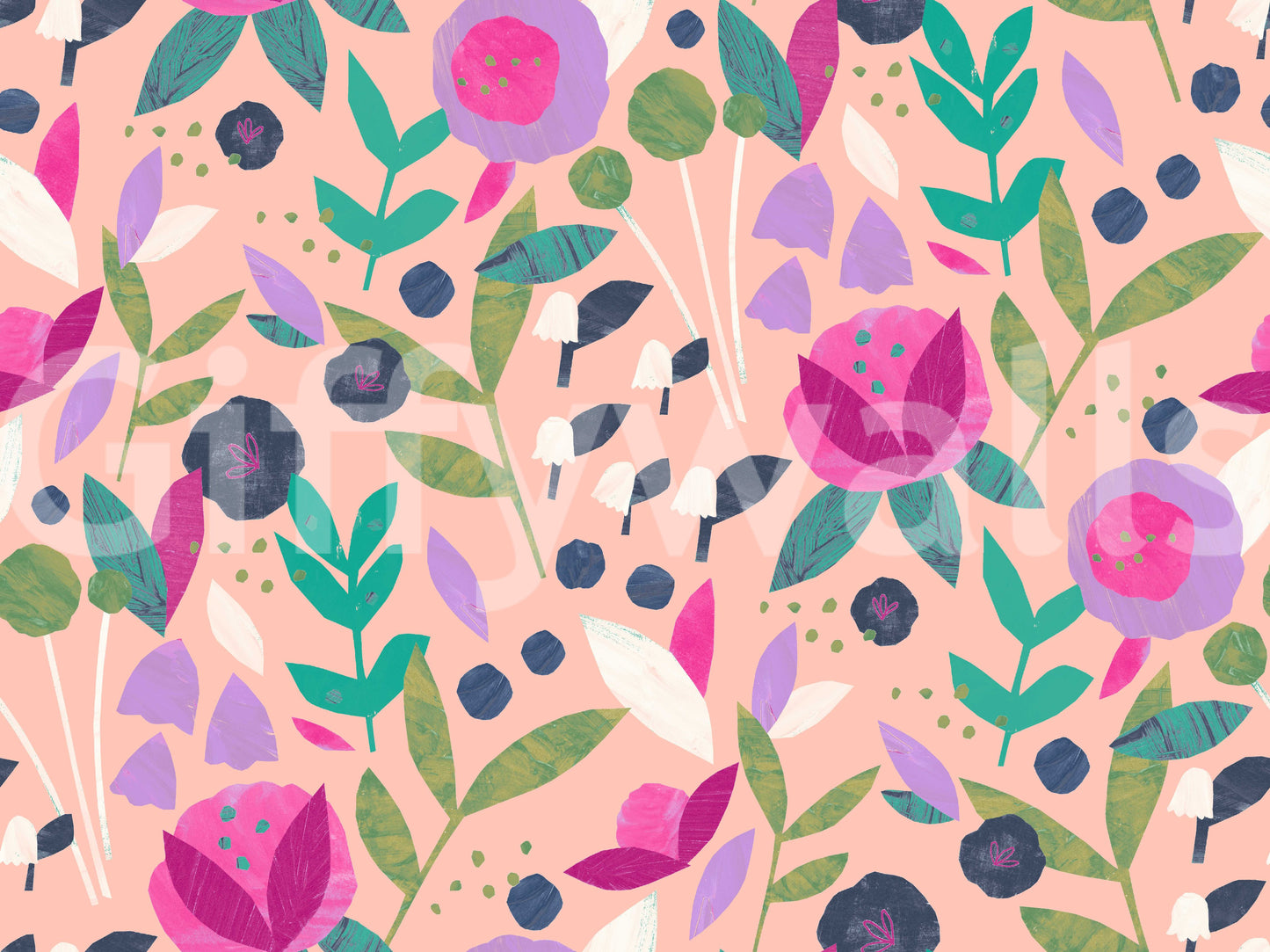 Unique floral mural wallpaper style

