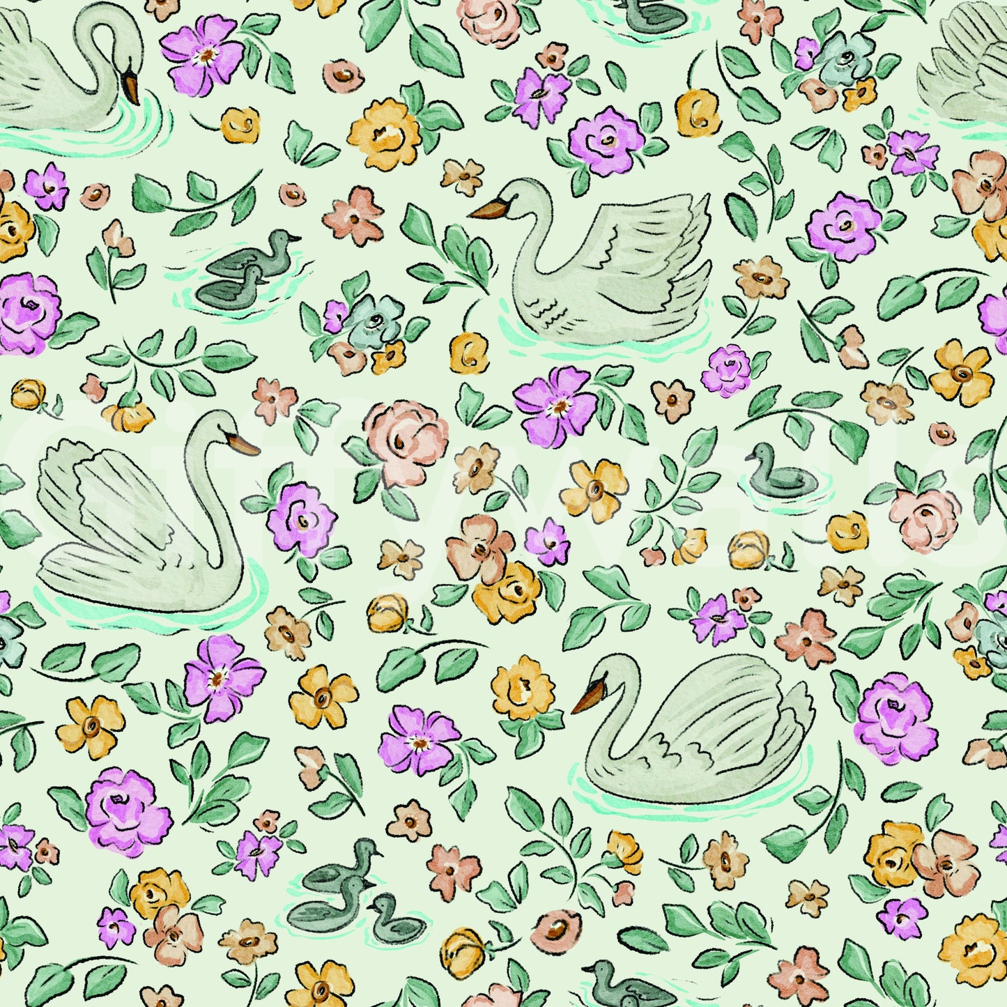 Swan Lake Bloom Wallpaper⁠