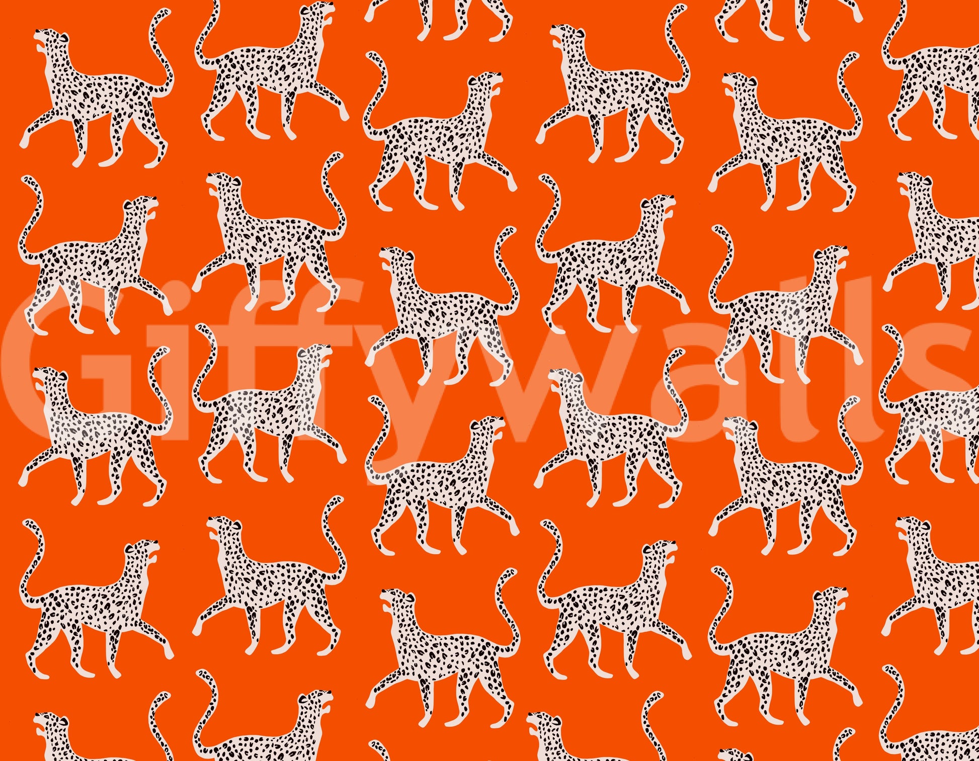 Playful mural with cheetah design

