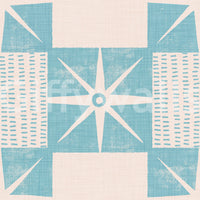 Quilt block wallpaper blue style

