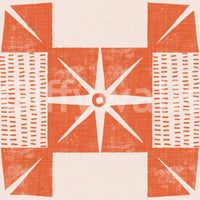 Quilt block wallpaper salmon orange style

