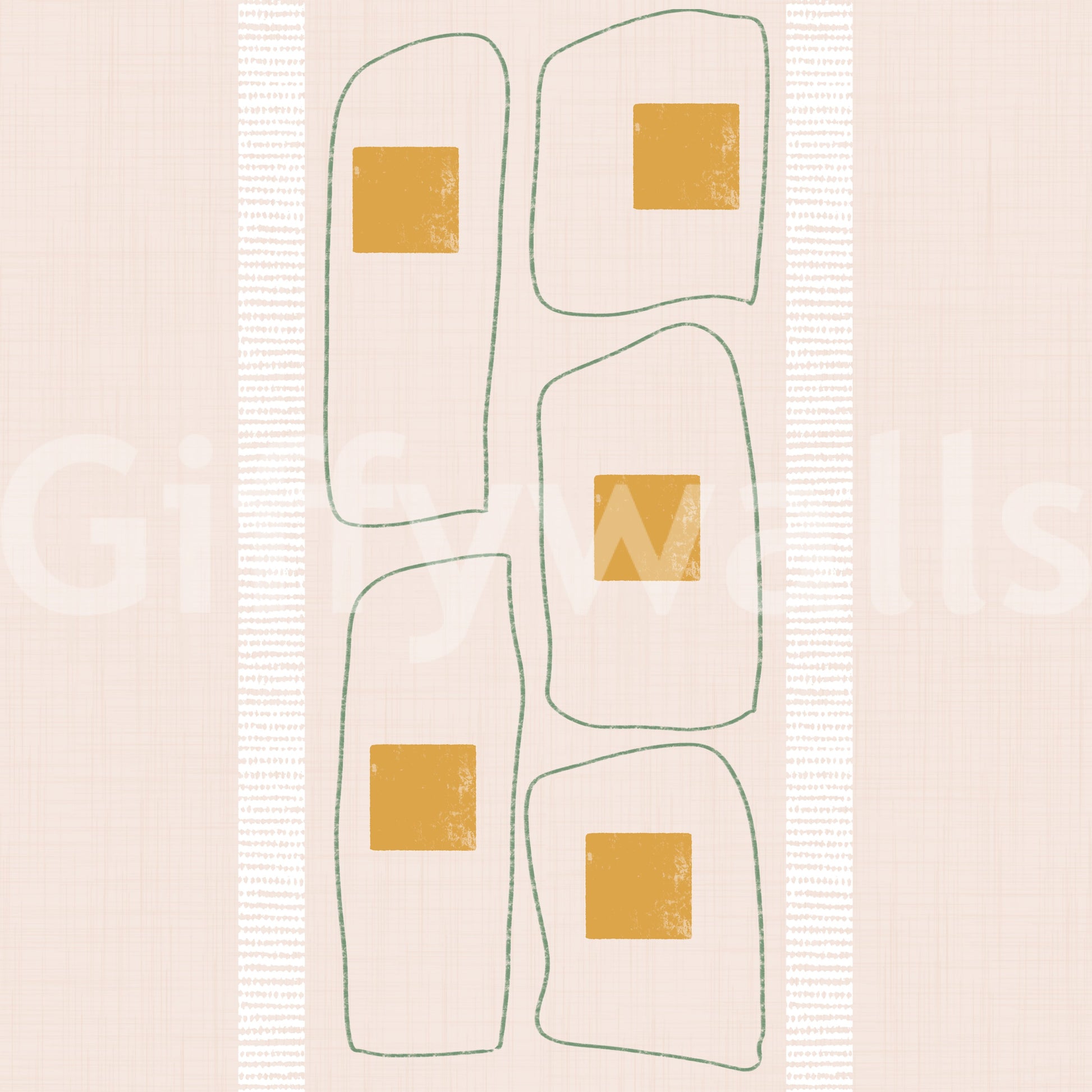 Japandi eggshell striped wallpaper design

