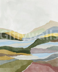 Peaceful wallpaper mural for walls with warm colors

