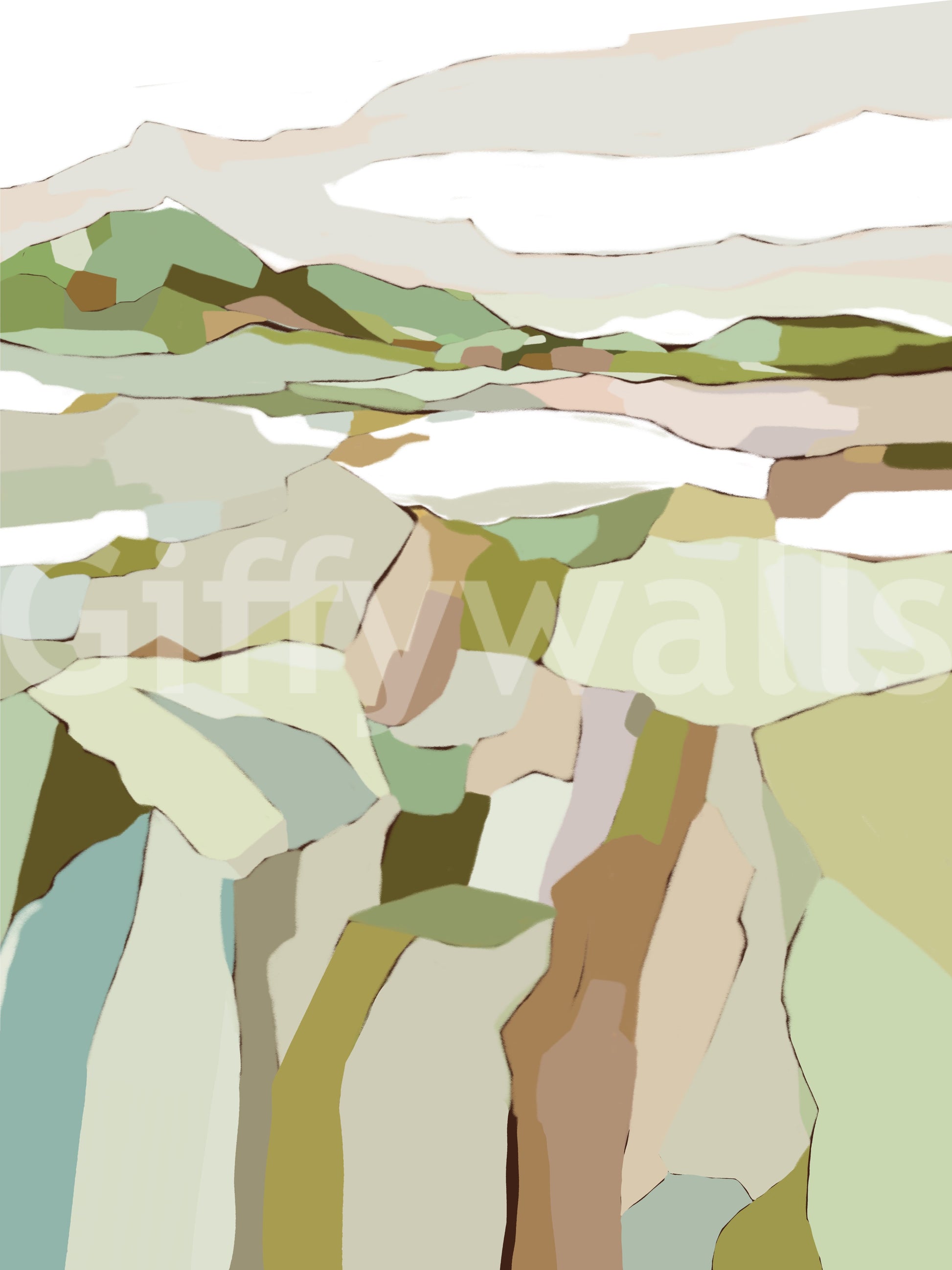 Easy-install Serene Landscapes View wall mural

