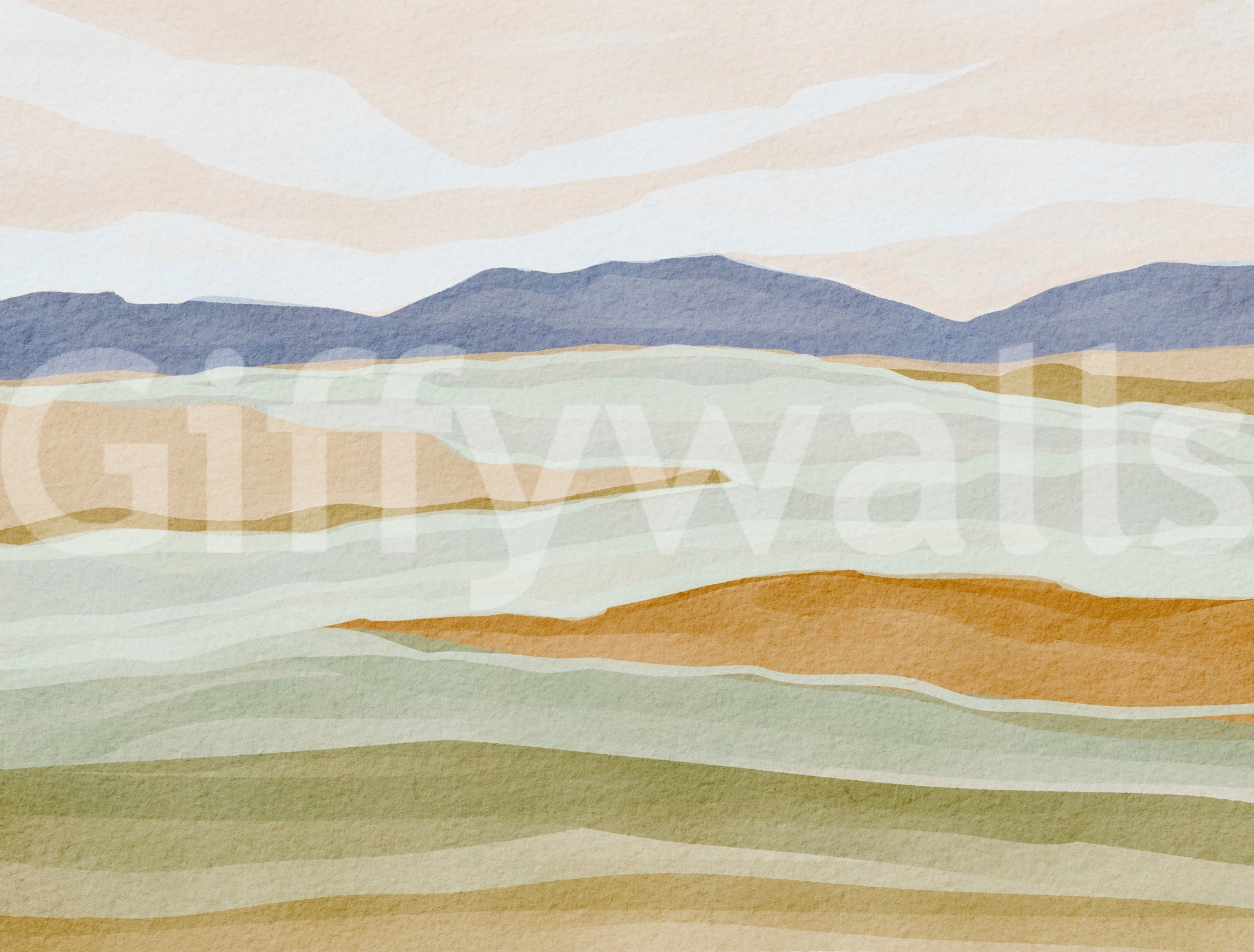 Peaceful wallpaper mural for walls with nature scenes

