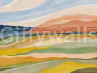 Peaceful wallpaper mural for walls with sunset scene

