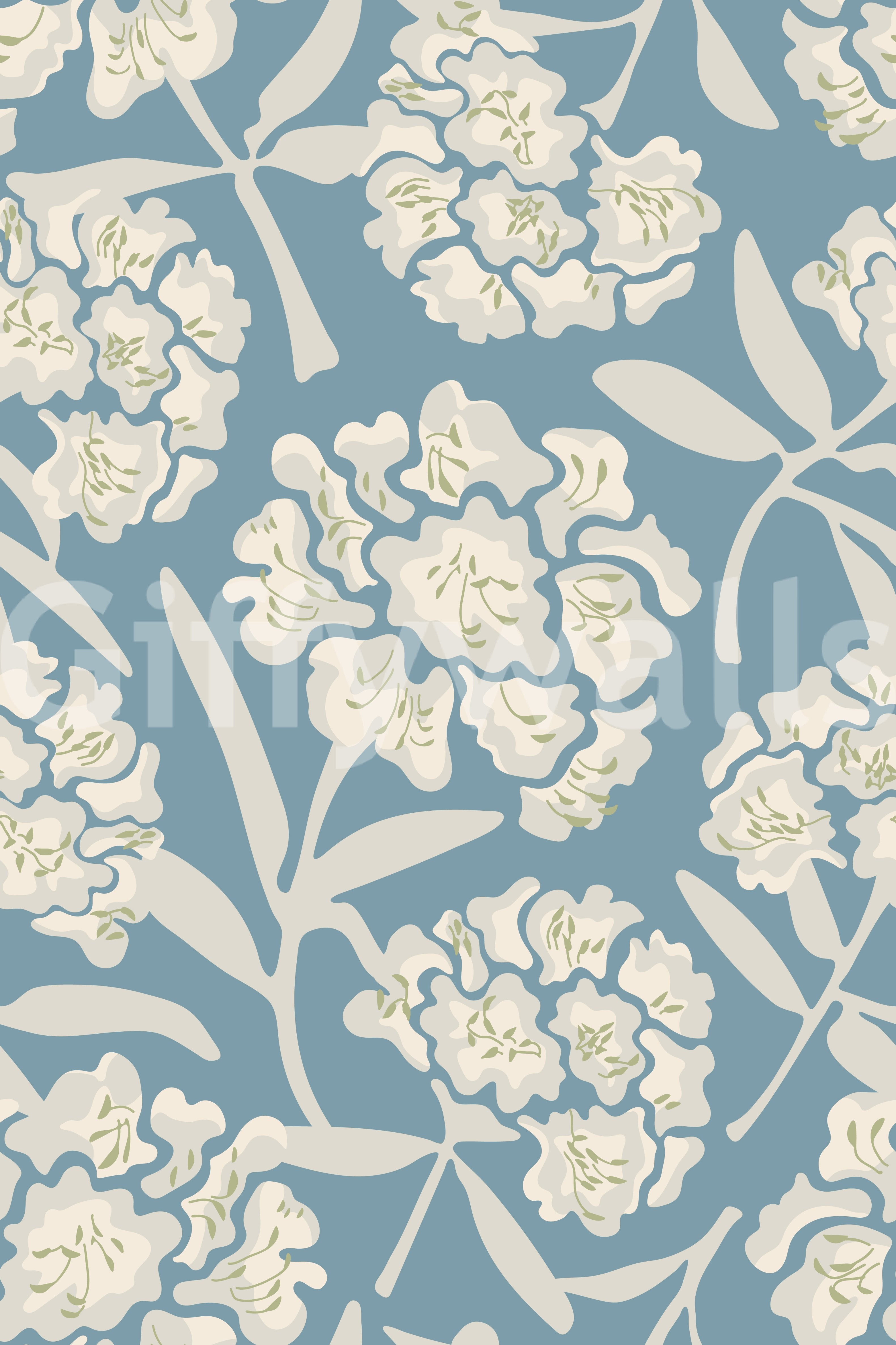 Cozy space with gentle vintage floral wallpaper

