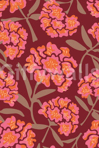 Easy-install retro floral wallpaper

