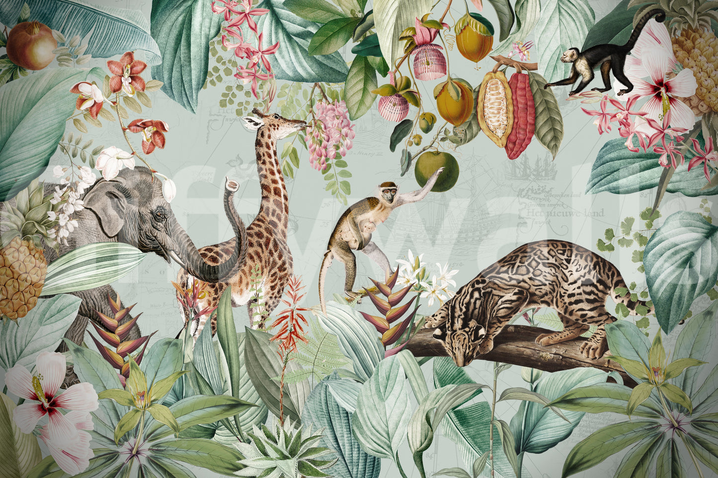 Wild nature vintage wall design

