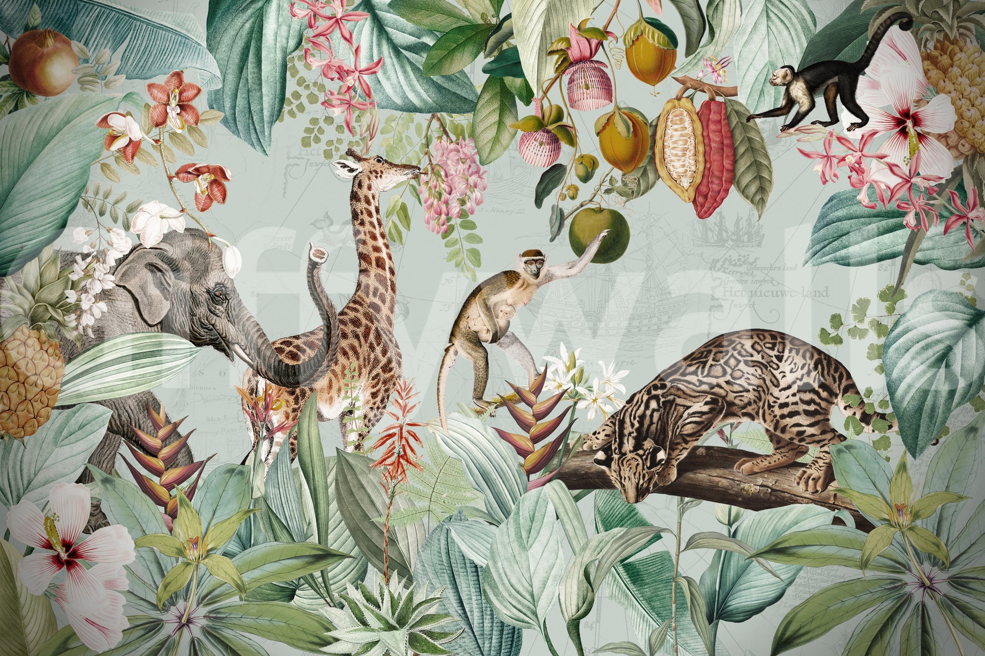 Wild nature vintage wall design

