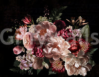 Elegant wallpaper with blooming nocturnal flowers

