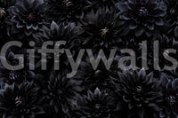 Blooming flower wall mural in shadowed tones


