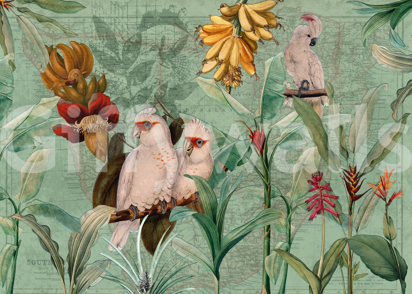 Vintage Tropical Voyage Wall Mural