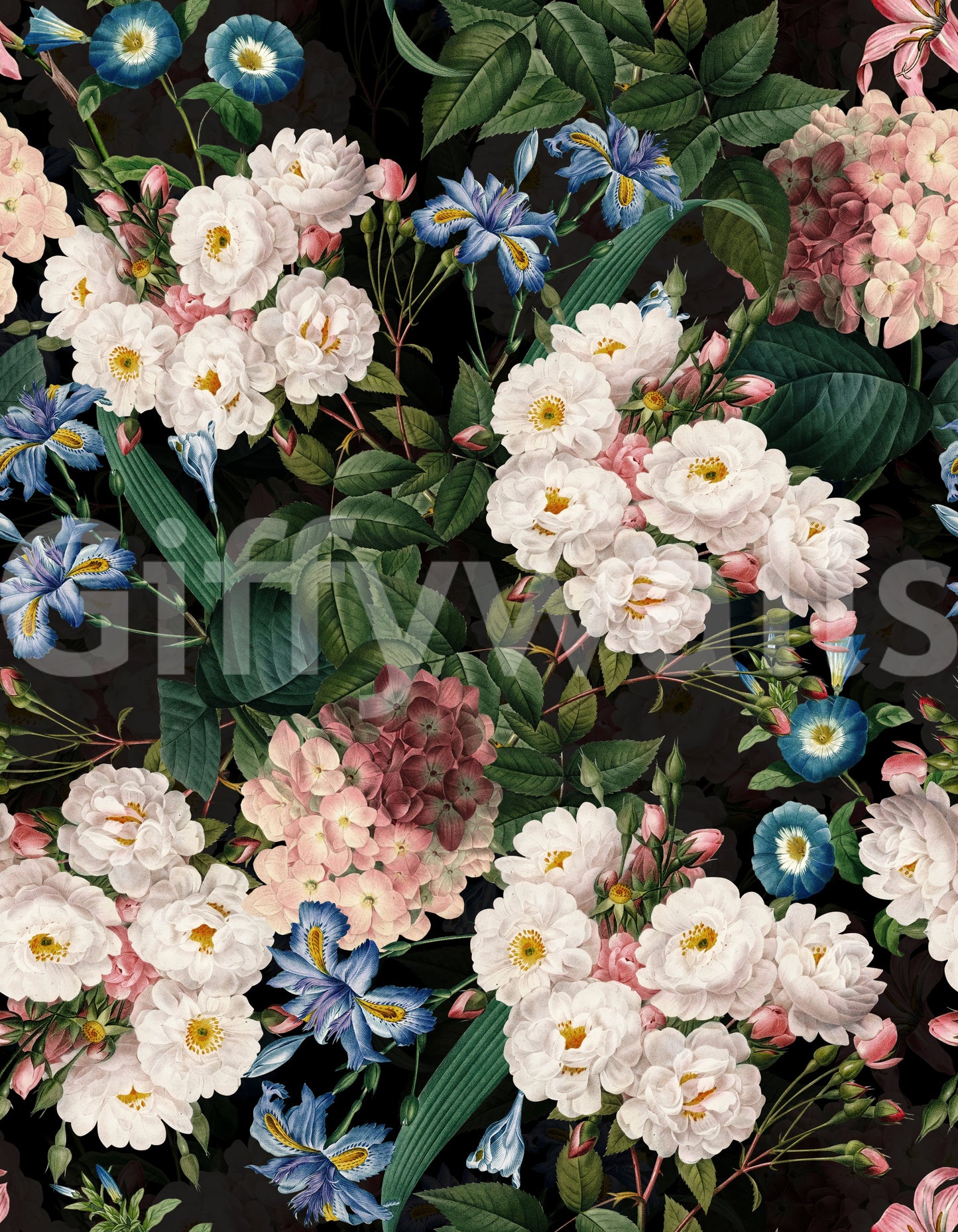 Botanical Night Garden Wallpaper⁠