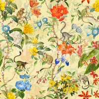 Tropical vintage primate wallpaper for unique room decor