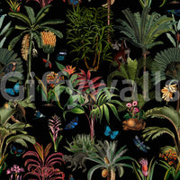 Midnight Jungle design with vivid green plants