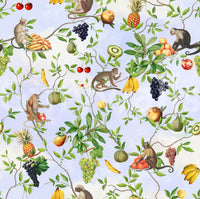 Tropical monkey wallpaper for a lively home

