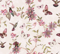 Vibrant botanical wallpaper for an airy room design

