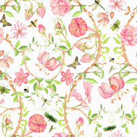 Warm floral wall design with soft shades

