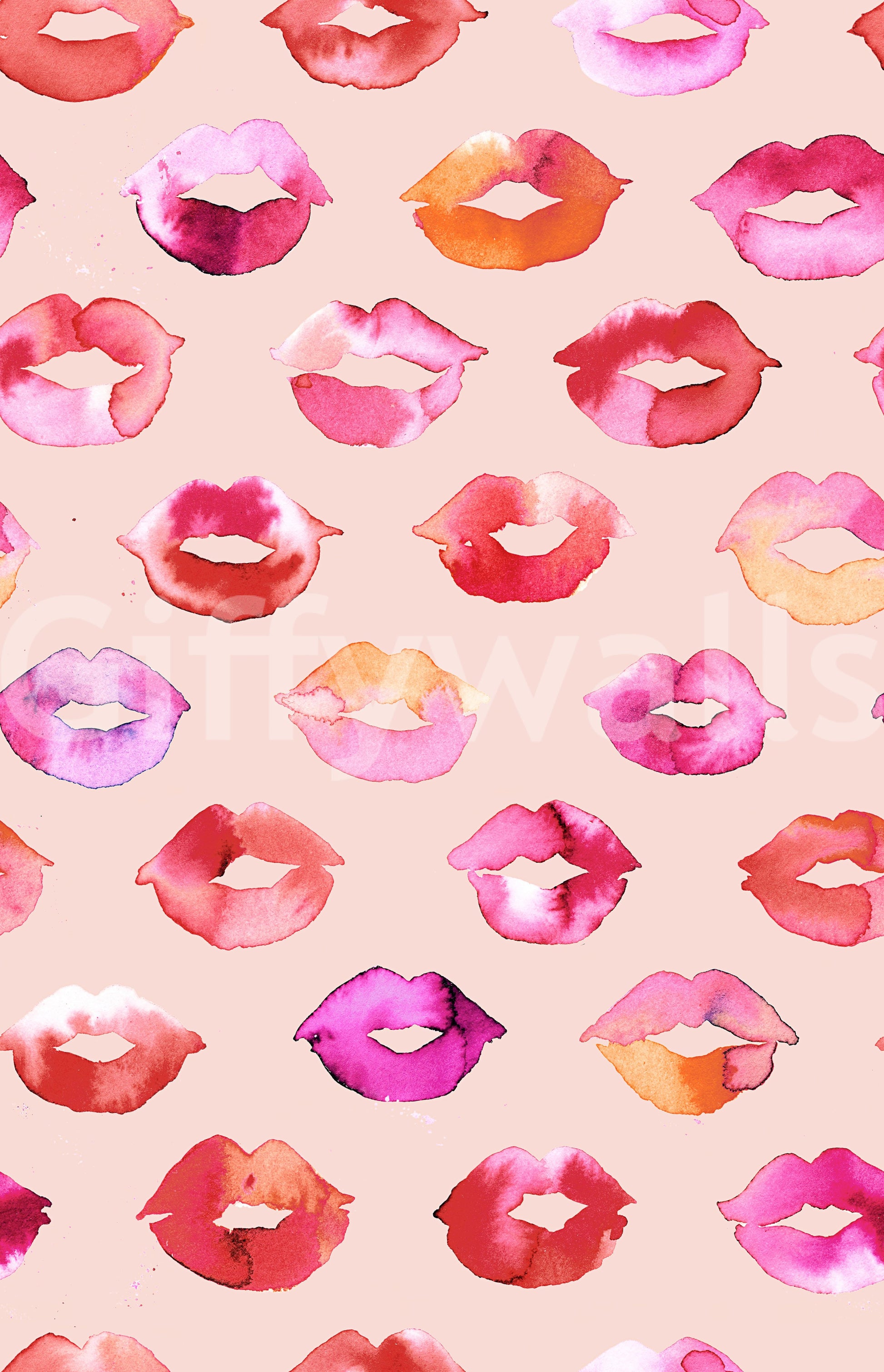 Playful love-themed wallpaper in pink tones

