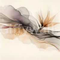 Contemporary ink mural for minimalistic spaces

