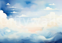Dreamy blue sky wall mural to elevate decor

