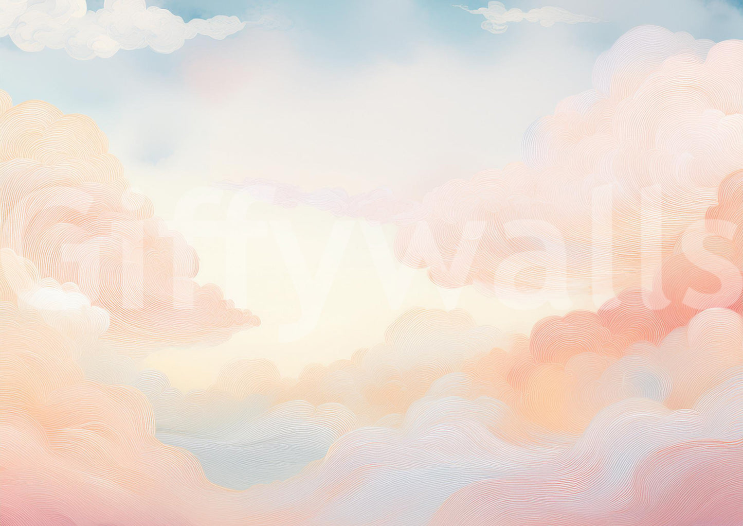 Serene sky mural with soft colors for peaceful rooms

