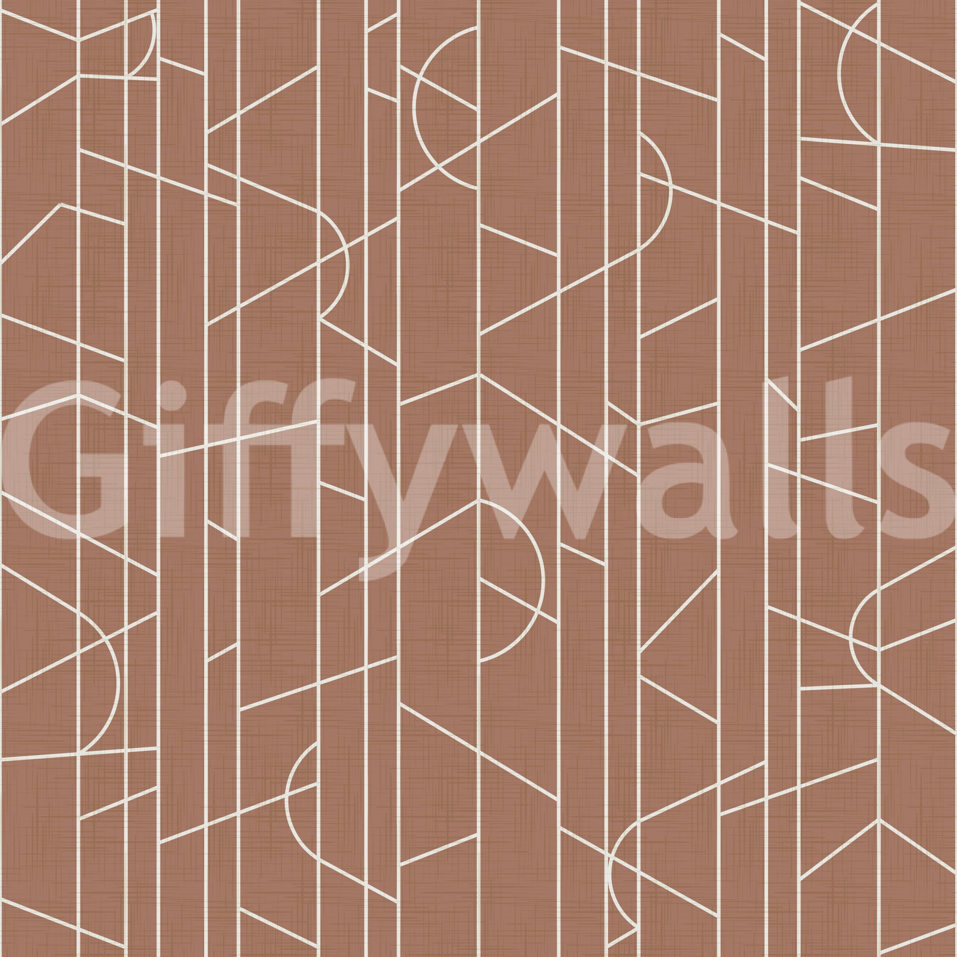 Elegant mocha wall mural featuring artistic line decor

