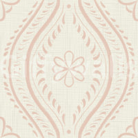 Warm cream tan wallpaper with ornamental pattern

