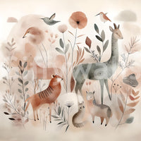 Nature-inspired woodland safari mural for walls

