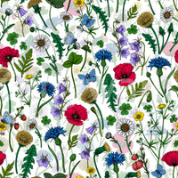 Botanical wallpaper capturing a tranquil summer meadow.

