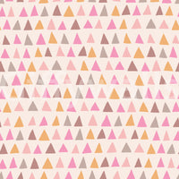Pastel and bold pink triangles on wall mural

