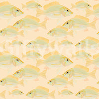 Simple and fun fish mural for walls

