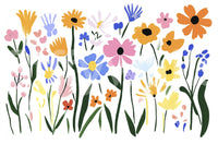 Matisse-style botanical mural with vibrant, playful energy

