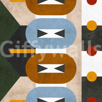 Earth-inspired geometric wallpaper for creative spaces

