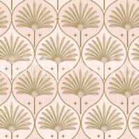 Retro-inspired wallpaper with gold detailing
