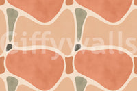 Contemporary wall mural with terracotta palette

