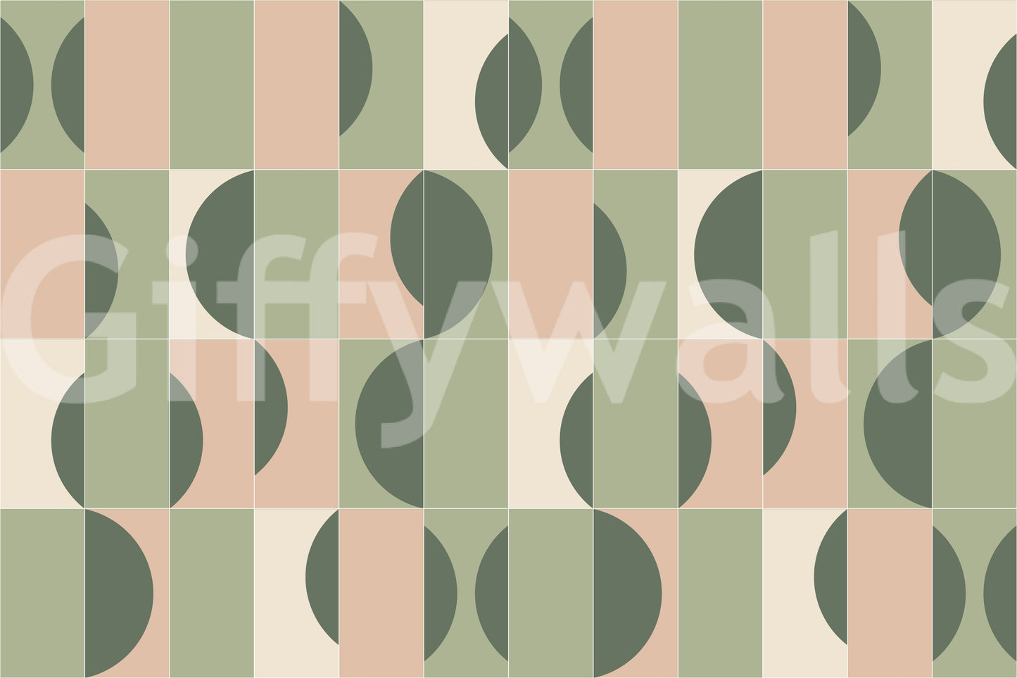 Wall mural with structured tile layout

