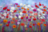 Hand-drawn floral wallpaper with wool texture

