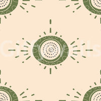 Olive and cream wallpaper in Scandinavian style

