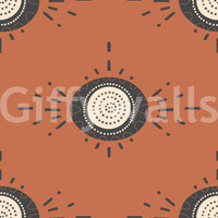 Terracotta Scandinavian wallpaper with simple florals