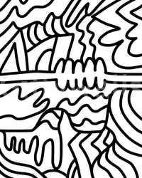 Wall mural with rhythmic modern shapes

