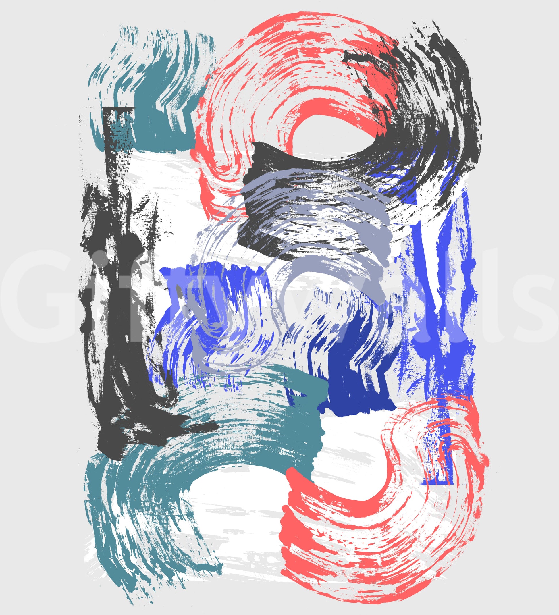 Abstract wall mural for modern interiors

