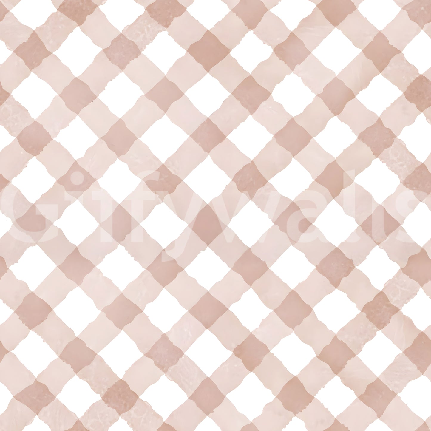 Subtle pink gingham wallpaper for interiors

