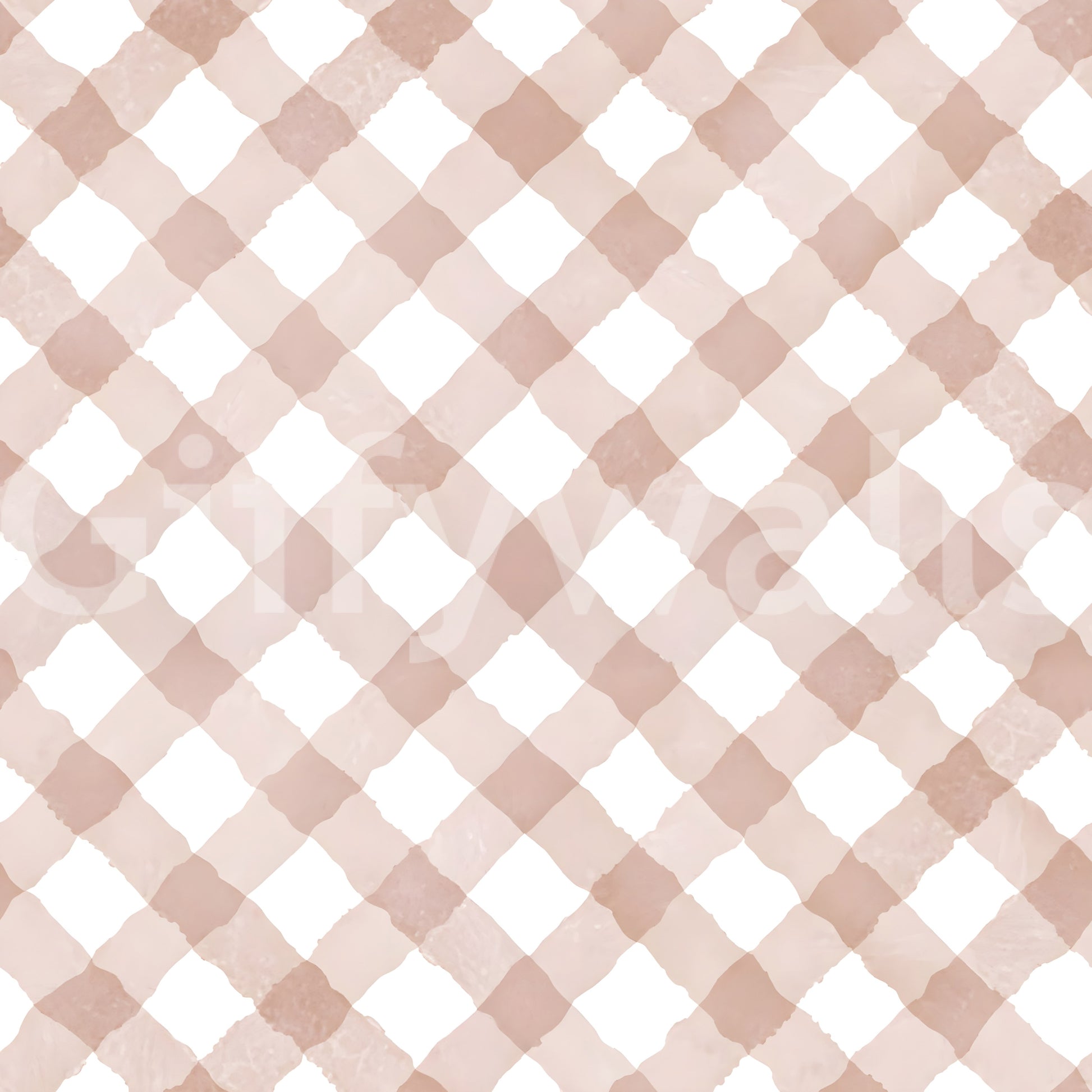 Subtle pink gingham wallpaper for interiors
