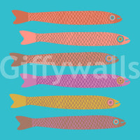 Unique retro fish mural
